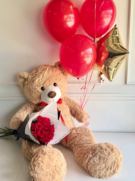 Oso 39”+ Docena de Rosas